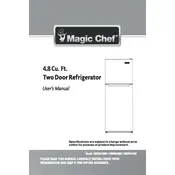 Magic Chef HMDR480BE Refrigerator manual cover