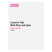 Lenovo TAB M10 Plus 3rd Gen TB125FU Tablet manual cover