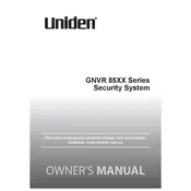 Uniden GNVR 8540 Security System manual cover