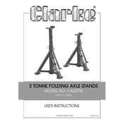 Clarke 7600020 CAX2TFB 2 Tonne Folding Axle Stand manual cover