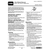 Toro Ultra 51581 Vacuum manual cover