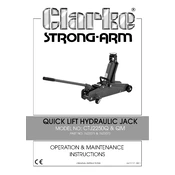 Clarke 7623071 CTJ2250Q Quick Lift Hydraulic Jack manual cover