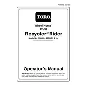 Toro Wheel Horse Recycler 70089 Mower manual cover