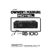 Rotel RB-1010 Amplifier manual cover