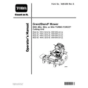 Toro GrandStand 79518 Mower manual cover