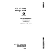 John Deere MX8 Cutter manual cover