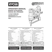 Ryobi P361 Nailer manual cover