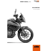 KTM Adventure 390 2022 Motorcycle manual cover