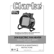 Clarke 6925590 Devil 2000PTC 2KW Electric Fan Heater manual cover