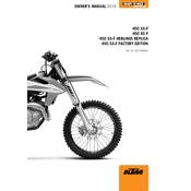 KTM SX‑F 450 2019 Motorcycle manual cover