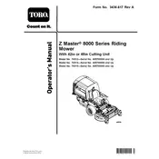 Toro Z Master 8000 Series 74315 Mower manual cover