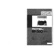 Rotel RP-560 Turntable manual cover