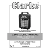 Clarke 6925800 Devil 2800 2.8KW Electric Fan Heater manual cover