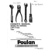 Poulan Pro HDR500G Tiller manual cover