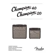 Fender Champion 20 2330203900 240V 50Hz AU DS Amplifier manual cover