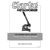 Clarke 1700261 CPS150B 150mm Metal Shear manual cover