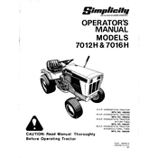 Simplicity 7012H Tractor manual cover