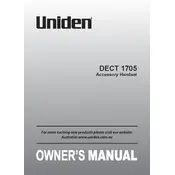 Uniden DECT 1705 Handset manual cover