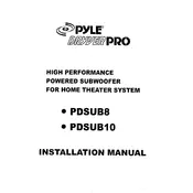 Pyle PDSUB8 Subwoofer manual cover