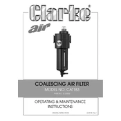 Clarke 3120500 CAT183 Coalescing Air Filter manual cover