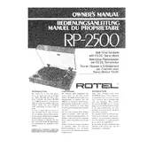 Rotel RP-2500 Turntable manual cover