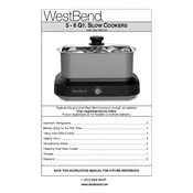 West Bend L5953D 87906 Slow Cooker manual cover