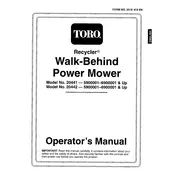 Toro Recycler 20441 Mower manual cover