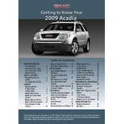 GMC Arcadia 2009 manual cover