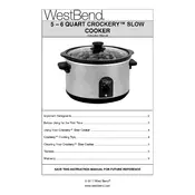 West Bend L5531D 85146Z Slow Cooker manual cover