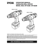 Ryobi HP1442M Drill manual cover