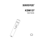 Shure KSM137 Microphone manual cover