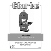 Clarke 6460132 CBS190B Bandsaw manual cover