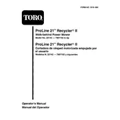 Toro ProLine Recycler 21-inch 22142 Mower manual cover