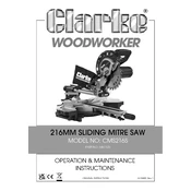 Clarke 6461525 CMS216S 216mm Sliding Mitre Saw manual cover