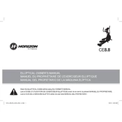 Horizon Fitness CE8.8 2014 Elliptical manual cover