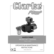 Clarke 7230670 CBM240E Water Pump manual cover