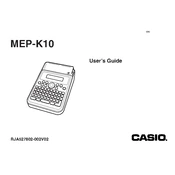 Casio MEP-K10 Label Printer manual cover