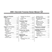 Chevrolet Traverse 2009 manual cover