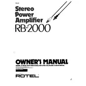 Rotel RB-2000 Amplifier manual cover