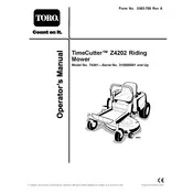 Toro TimeCutter Z4202 74381 Mower manual cover