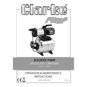 Clarke 7238020 CBM250SS Electronic Booster Pump manual cover