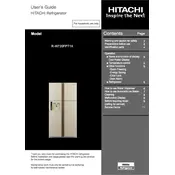 Hitachi R-W720FPT1X Refrigerator manual cover