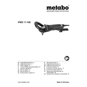 Metabo PWE 11-100 Polishing Machine manual cover