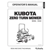 Kubota ZG332 Mower manual cover