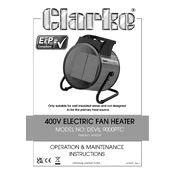 Clarke 6925238 Devil 9000PTC 400V Electric Fan Heater manual cover