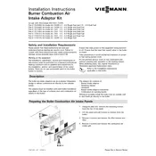 Viessmann Vitocrossal 300 CA3 2.5 Dual Fuel Burner Combustion Air Intake Adaptor Kit Accessory manual cover