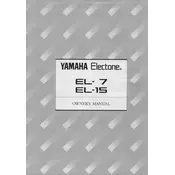 Yamaha Electone EL-7 Keyboard manual cover