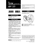 Icom SP-27 Earphones manual cover