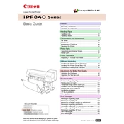 Canon imagePROGRAF iPF840 Series manual cover