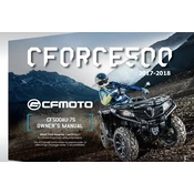 CFMOTO CFORCE 500 CF500AU-7S 2018 ATV manual cover